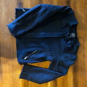 NWOT. Never worn. Navy Blue Collarless Jacket